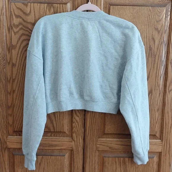 Offline By Aerie Women's Cropped V-Neck Long Sleeves Sweatshirt Size XS Gray - Picture 9 of 10